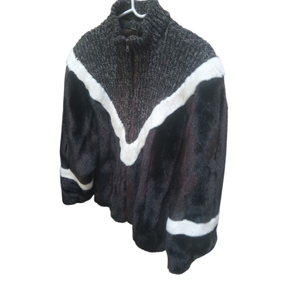 Vintage 80s Jacket Faux Fur Womens Size XL Brown Heavy Knit Union Made - Picture 13 of 13